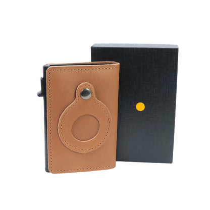 Minimalist Leather Wallet with AirTag Holder