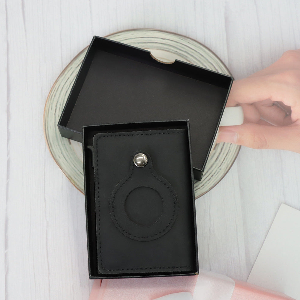 Minimalist Leather Wallet with AirTag Holder