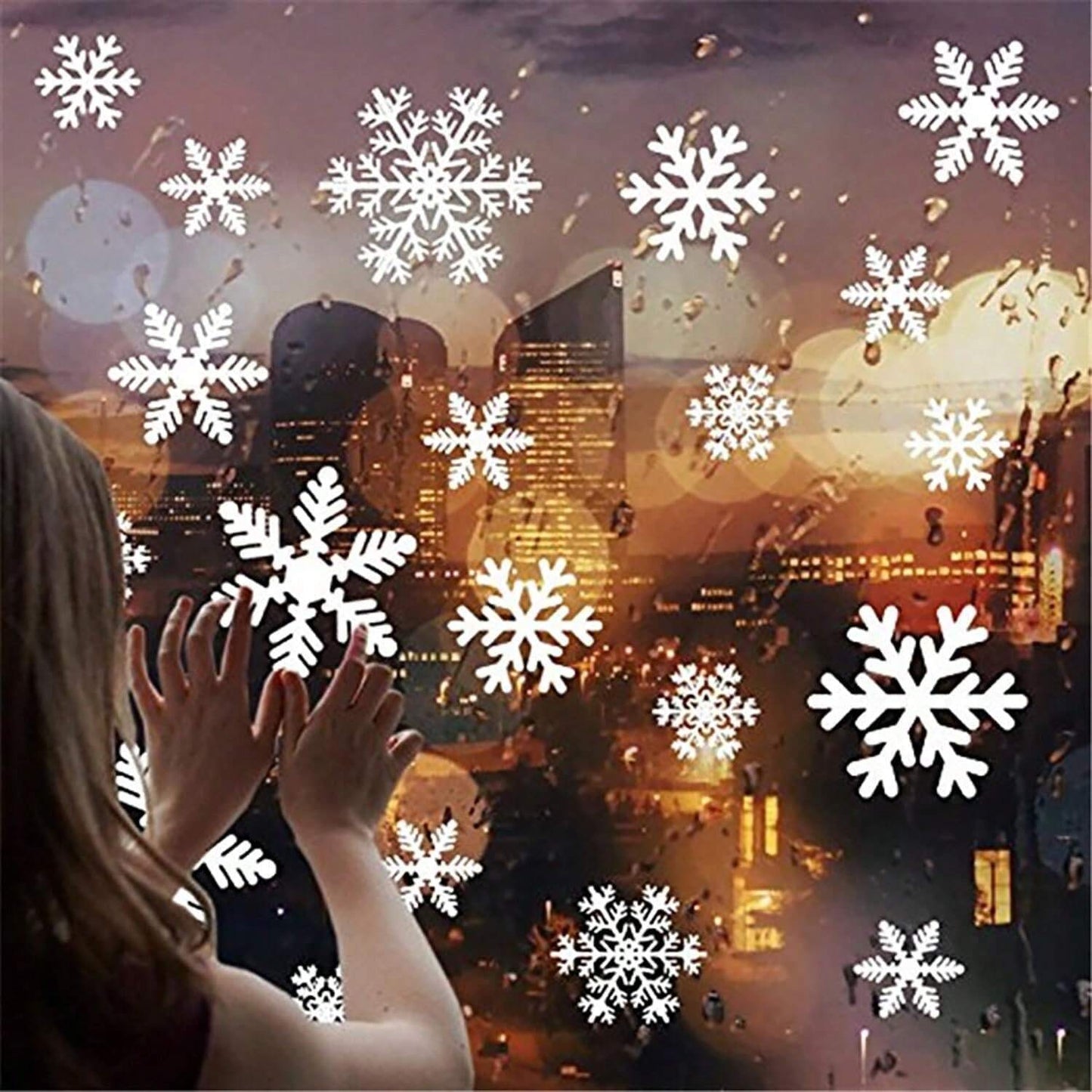 135Pcs Christmas Window Clings Snowflakes Window Decals Static Window Stickers For Christmas Decorations Window Decor Ornaments Xmas Party Supplies Thanksgiving Party Decor -5-Sheet,Christmas