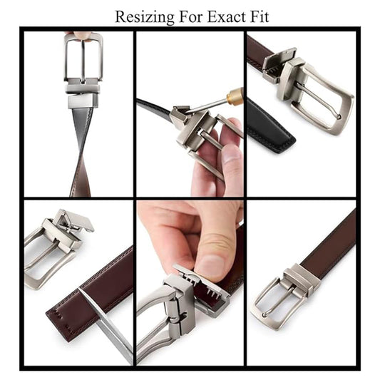 2-in-1 Reversible Belts For Woman,Woman Belt, Leather Dress Belts With Single Prong Buckle For Suits, Jeans, Uniform