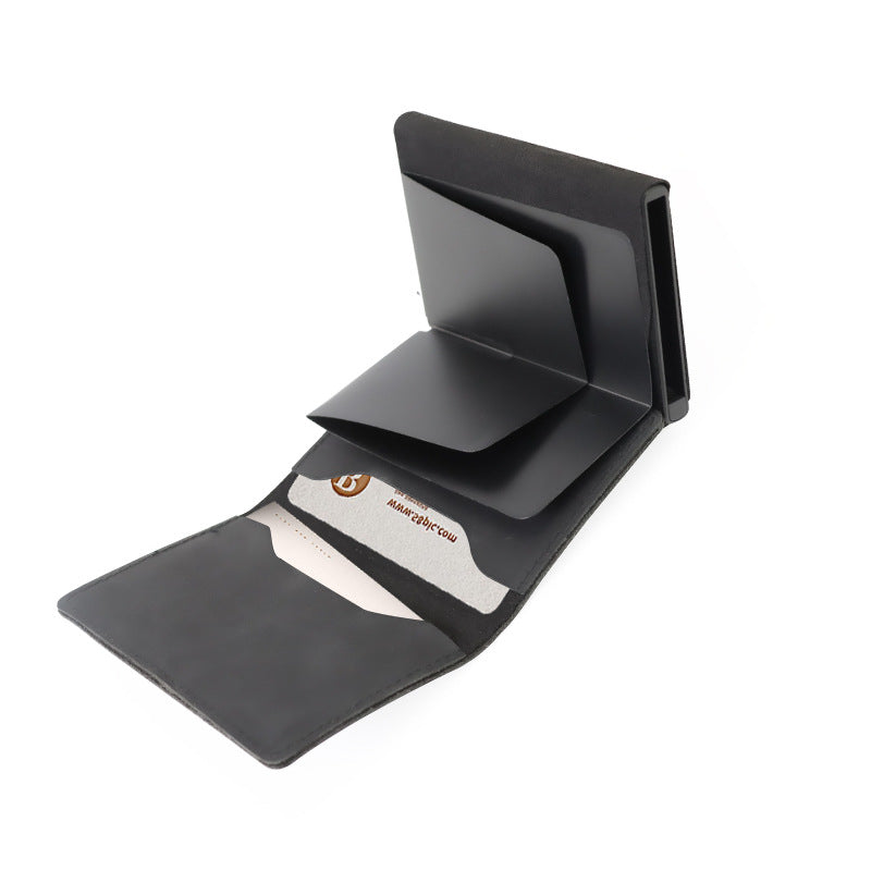 Minimalist Leather Wallet with AirTag Holder