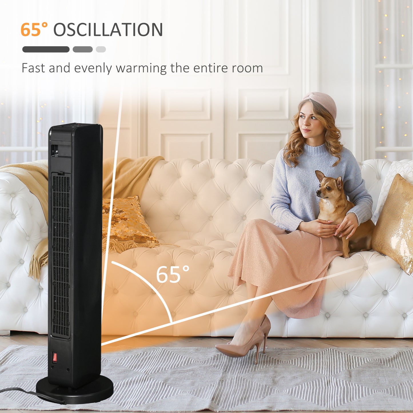 2-In-1 Portable Electric Tower Heater