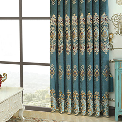 Luxury Embroidered Velvet Curtains – 2-Piece Blackout Drapes for Living Room & Bedroom