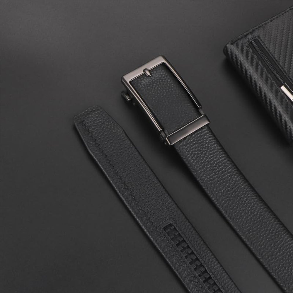 Men Belt Leather Belt For Men With Anti-Scratch Buckle Control Design For Formal Work Or Casual