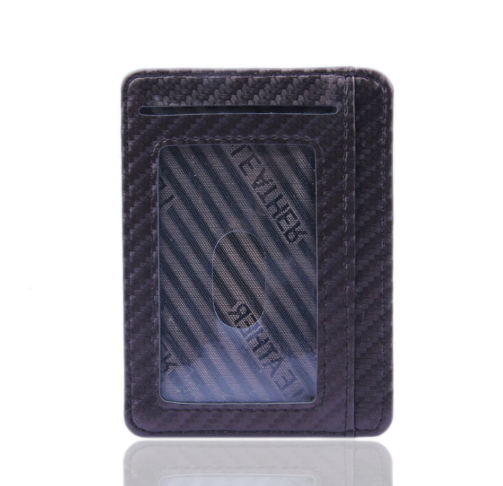 Slim RFID Carbon Fiber PU Leather Wallet