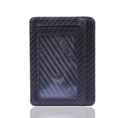 Slim RFID Carbon Fiber PU Leather Wallet