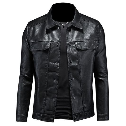 Men's Regular Fit Leather Biker Jacket - Al-Noor Bazaar