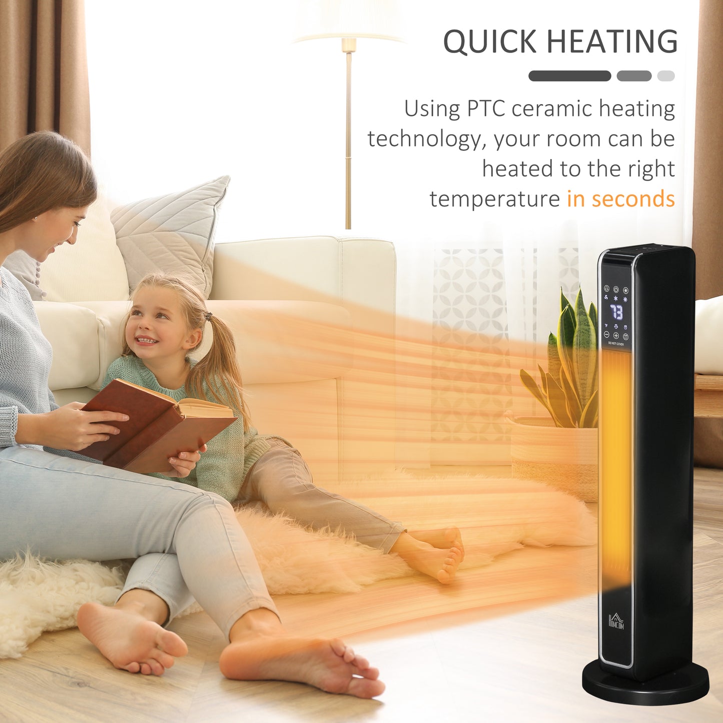 2-In-1 Portable Electric Tower Heater