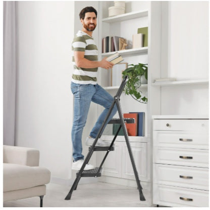 Household Portable 3-layer Step Ladder, With Safety Buckle Stable And Safe