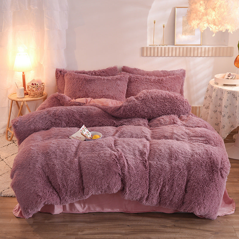 Luxury Thick Fleece Duvet Cover Set – Warm Queen & King Bedding for Winter