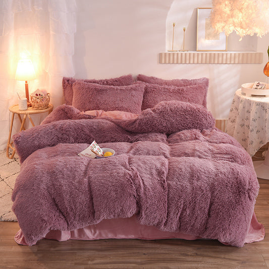 Luxury Thick Fleece Duvet Cover Set – Warm Queen & King Bedding for Winter