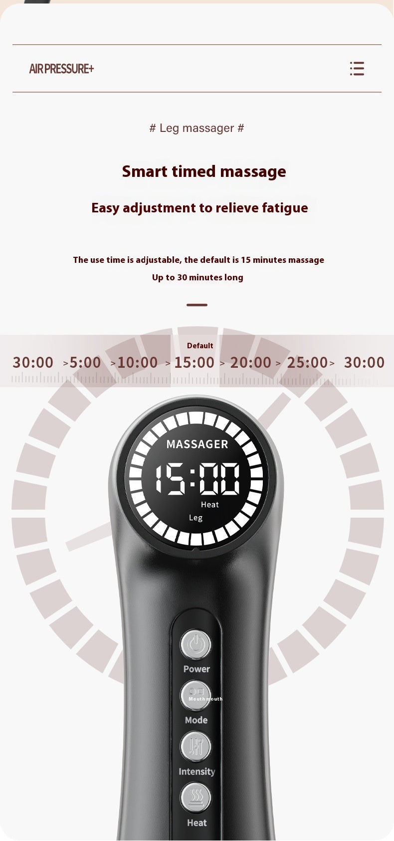 Pneumatic Leg Massager – Kneading Therapy for Legs, Feet & Calves