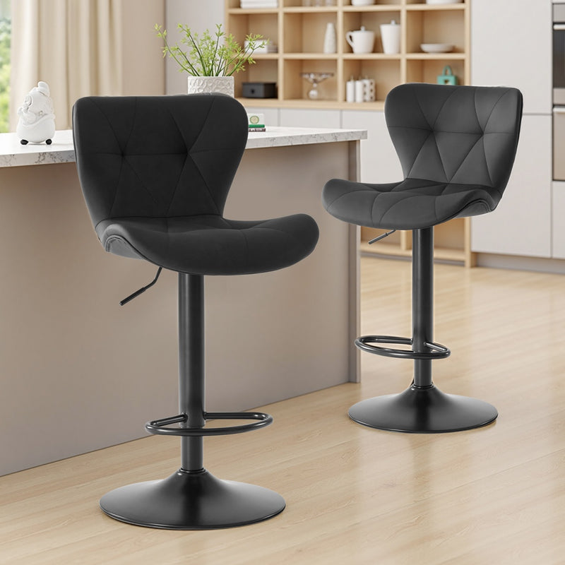 Faux Leather Bar Stools, Set of 2