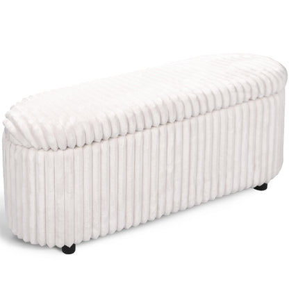 Linen Upholstered Storage Bench – Multifunctional Entryway, Living Room & Bedroom Ottoman