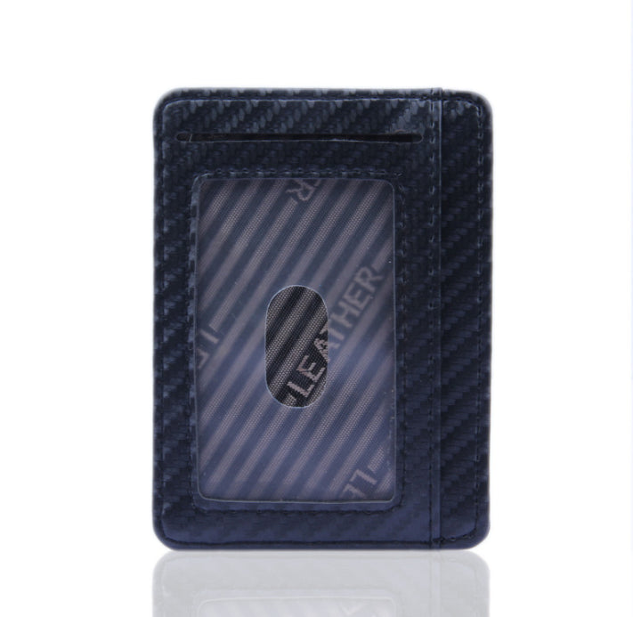 Slim RFID Carbon Fiber PU Leather Wallet