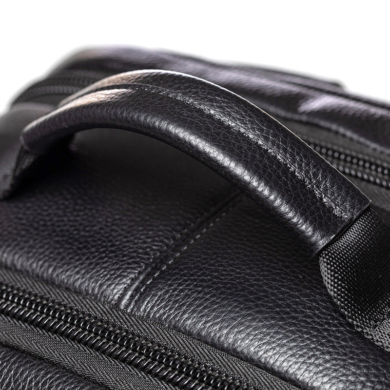 Genuine Leather Travel Backpack, Men's