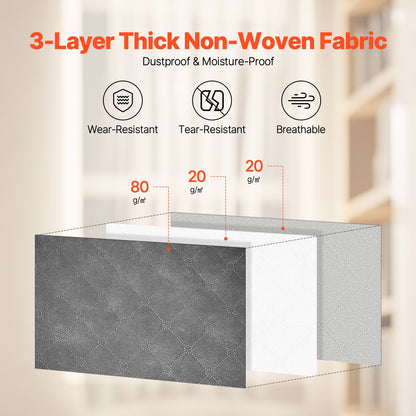 90L Large Storage Bags, 6 Pack Clothes Storage Bin, Foldable Closet Organizers Containers With Handle, Nov-woven Fabric Storage Bag For Clothing, Blanket, Comforter, Bed Sheet, Pillow Grey