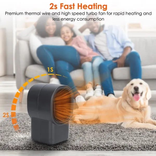 Portable Electric Space Heater 500W, Mini Desktop Fan Heater