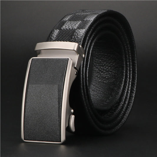 Men Belt Leather Belt For Men With Anti-Scratch Buckle Control Design For Formal Work Or Casual