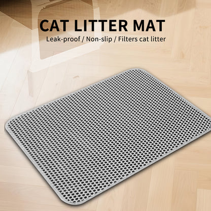 Premium Cat Litter Mat - Leak-Proof Waterproof Base & Non-Slip Backing - Effectively Traps And Filters Litter For A Cleaner, Dry Floor