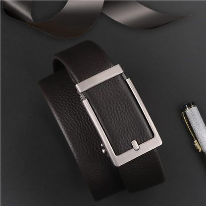 Men Belt Leather Belt For Men With Anti-Scratch Buckle Control Design For Formal Work Or Casual