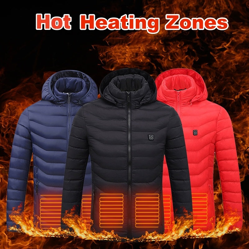 Men’s USB Heated Jacket – Electric Thermal Coat for Winter Outdoor Activities