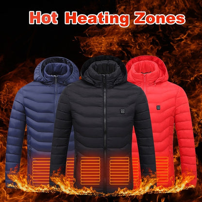 Men’s USB Heated Jacket – Electric Thermal Coat for Winter Outdoor Activities