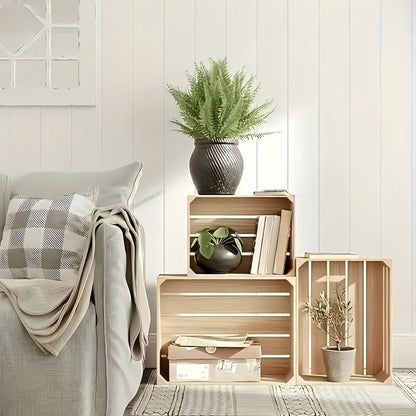 Three-piece Set Of Large Wooden Decorative Storage Boxes, Suitable For Weddings, Birthday Parties, Christmas And Thanksgiving Decorations.