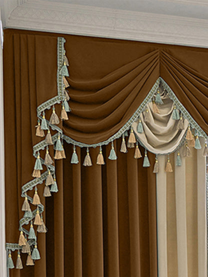 Luxury Velvet Patchwork Curtains – Retro Blackout Drapes for Living Room & Bedroom