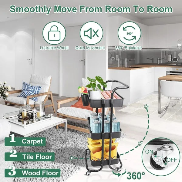 3-Tier Rolling Utility Cart