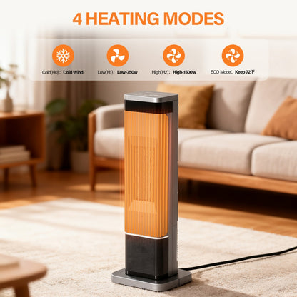 Space Heaters For Indoor Use 23inch, Portable Heater With 7 Light Colors