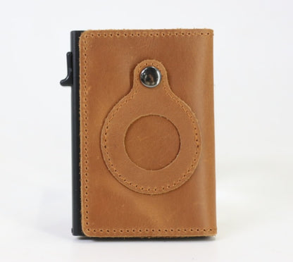 Leather AirTag Wallet with Aluminum Card Holder