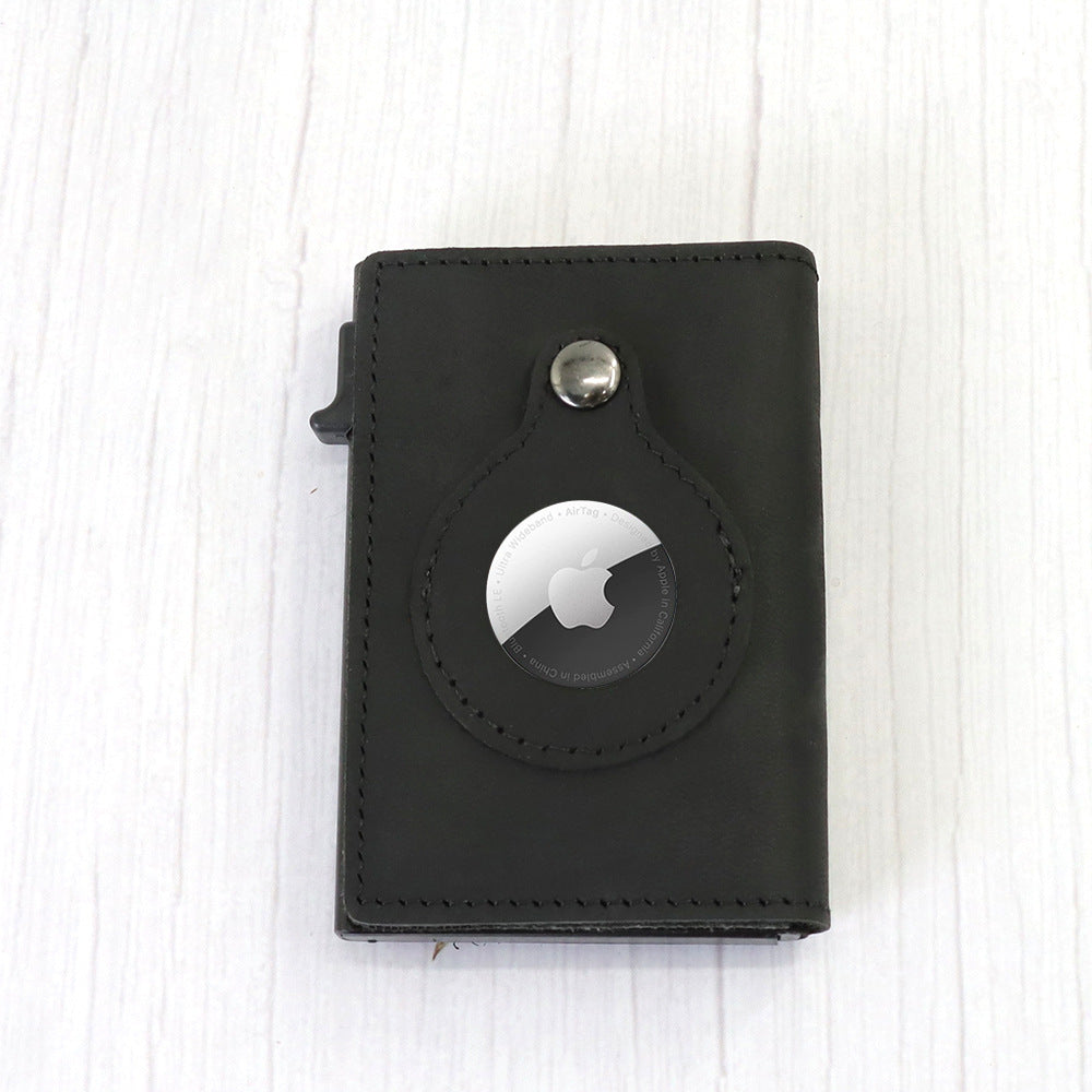 Minimalist Leather Wallet with AirTag Holder