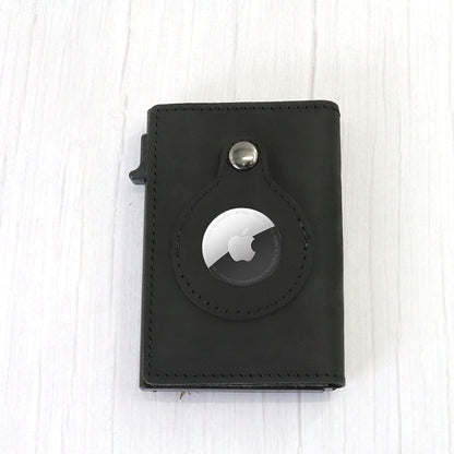 Minimalist Leather Wallet with AirTag Holder