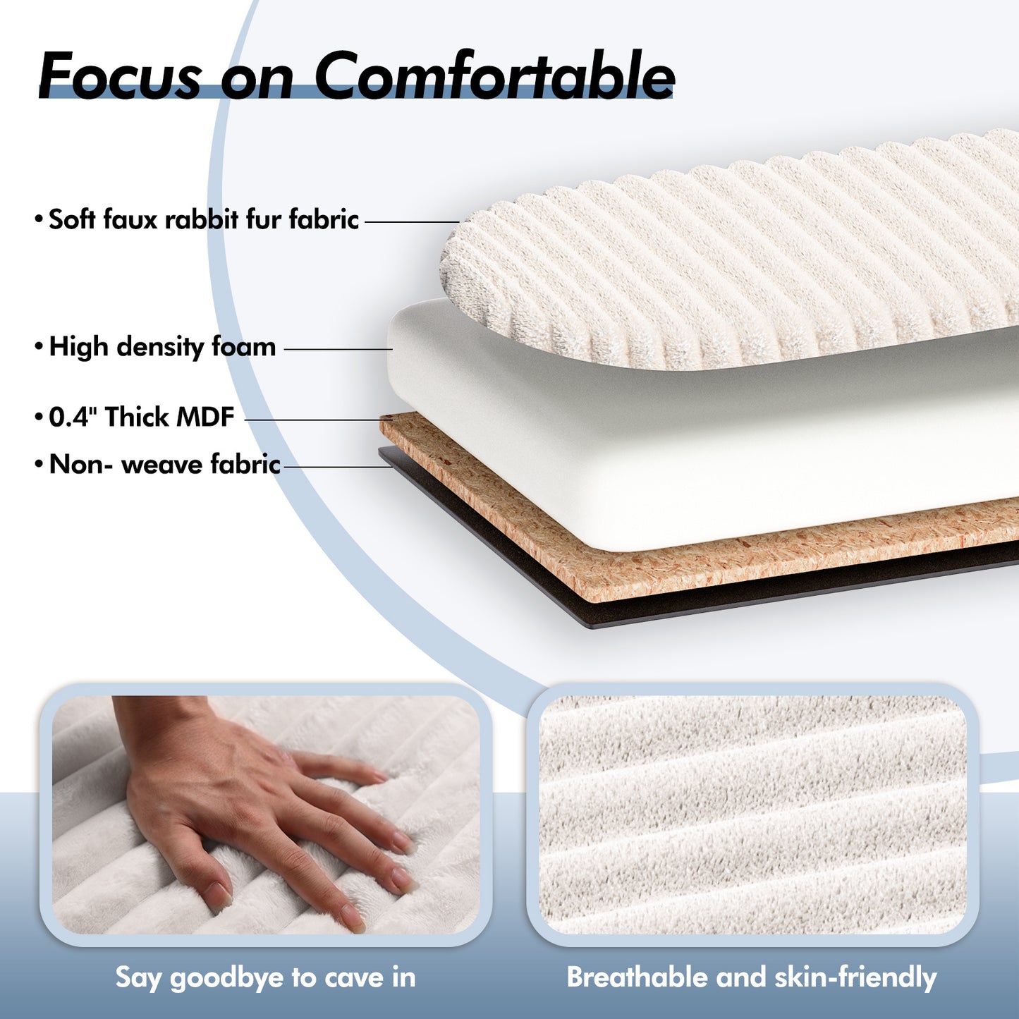 Linen Upholstered Storage Bench – Multifunctional Entryway, Living Room & Bedroom Ottoman