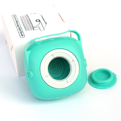 Silicone Pet Bath & Massage Brush – Dog & Cat Grooming Tool with Shampoo Dispenser