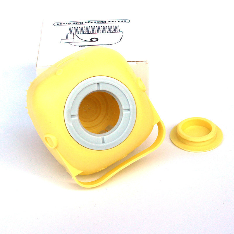 Silicone Pet Bath & Massage Brush – Dog & Cat Grooming Tool with Shampoo Dispenser