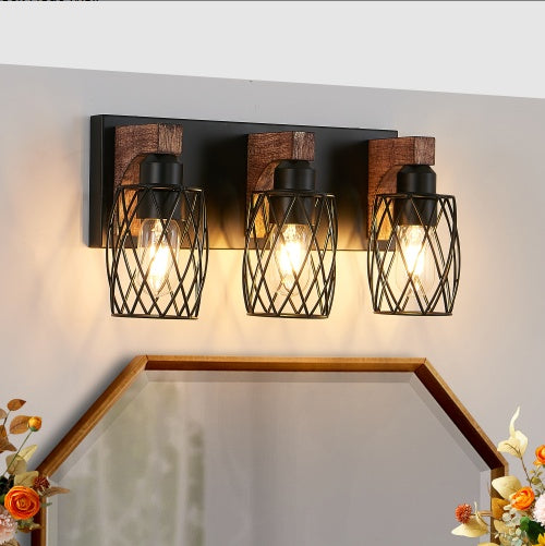 Black Cage Wall Sconce, 3-Light