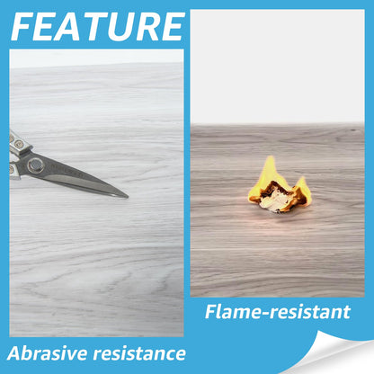 Stick Floor Tiles, 10Pcs Luxury Vinyl Plank Flooring Wood Look, 36" × 6" Adhesive and Waterproof Tile Sticker for Bedroom, Living Room, Kitchen, White/Grey