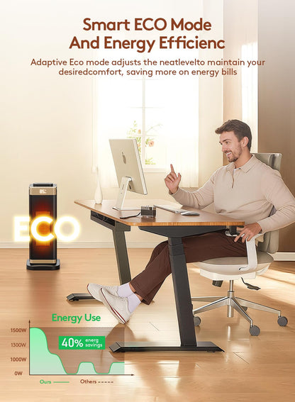 Space Heaters for Indoor Use, Staholz 3 in 1 Portable Space Heater with Humidifier/Ambient Light, Electric Heaters with Thermostat,70° Oscillation,12H Timer,Ultra-Quiet for Bedroom,Office(GD)