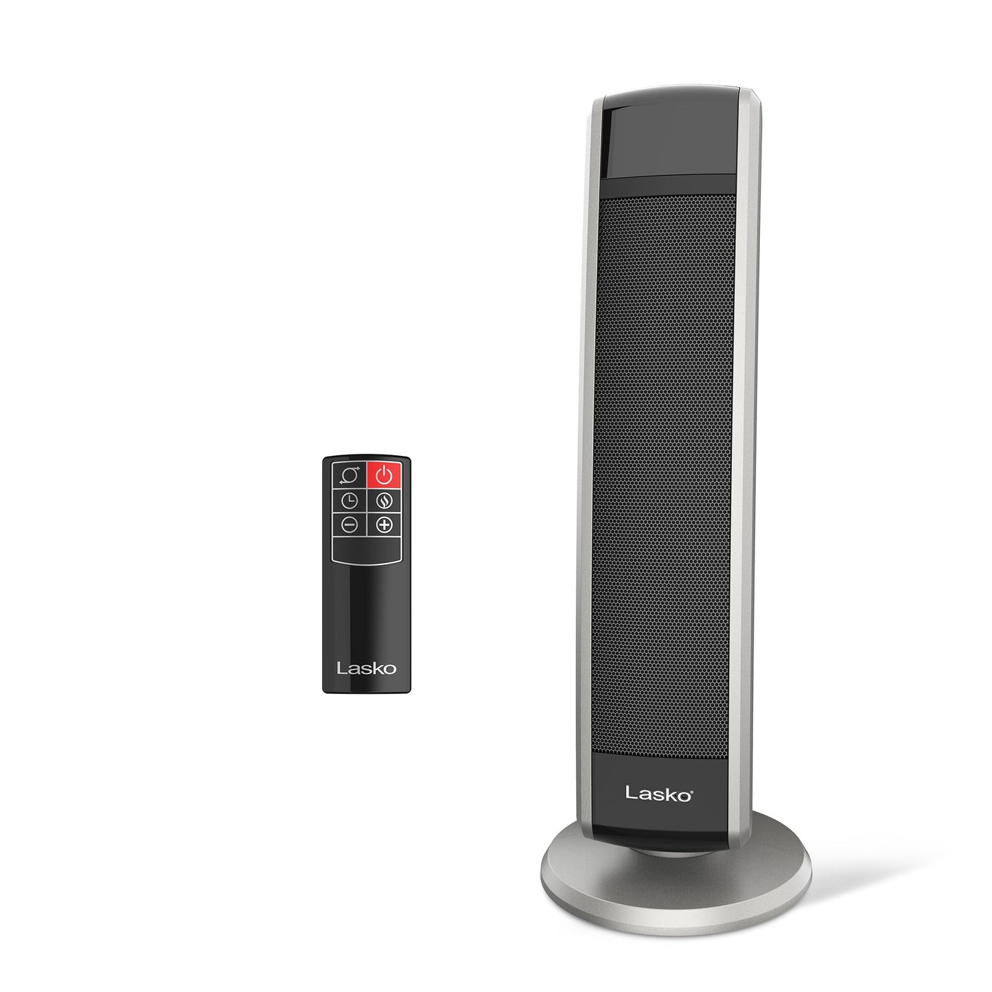 Lasko Oscillating Digital Ceramic Tower Heater for Large Rooms, with Adjustable Thermostat, Timer and Remote Control, 29 Inches, 1500W, Black, 5586