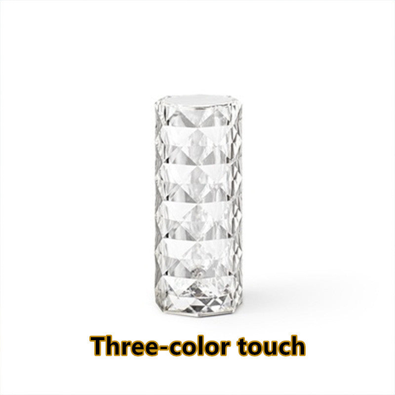 Nordic Crystal Table Lamp – USB Touch Dimming Night Light for Bedroom & Decor