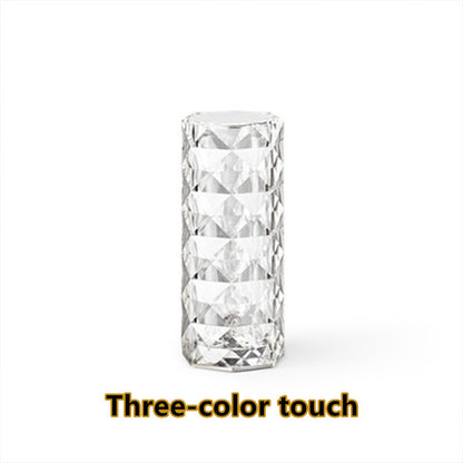 Nordic Crystal Table Lamp – USB Touch Dimming Night Light for Bedroom & Decor