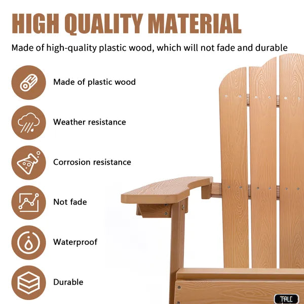 TALE Adirondack Chair Backyard Outdoor Furniture Painted Seating With Cup Holder All-Weather And Fade-Resistant Plastic Wood For Lawn Patio