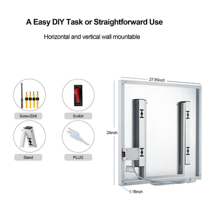 Electric Wall Mounted Space Flat Panel Heater 500W, Portable With Back Stand