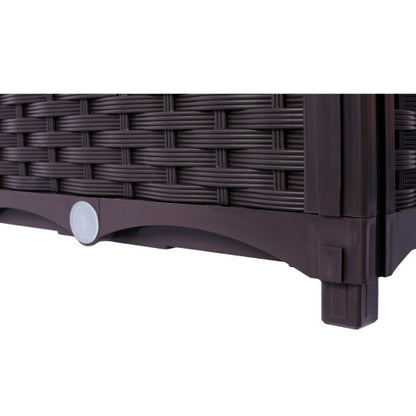 Deep Self-Watering Raised Garden Bed Planter Box (14.7" H) for Vegetables, Flowers, and Herbs | Brown Polypropylene