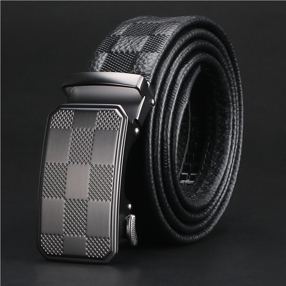 Men Belt Leather Belt For Men With Anti-Scratch Buckle Control Design For Formal Work Or Casual