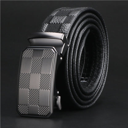 Men Belt Leather Belt For Men With Anti-Scratch Buckle Control Design For Formal Work Or Casual