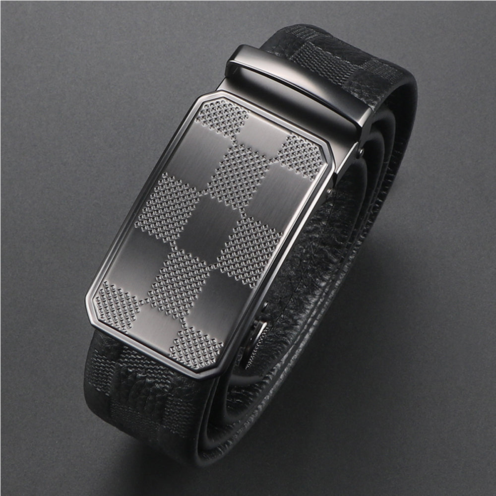 Men Belt Leather Belt For Men With Anti-Scratch Buckle Control Design For Formal Work Or Casual