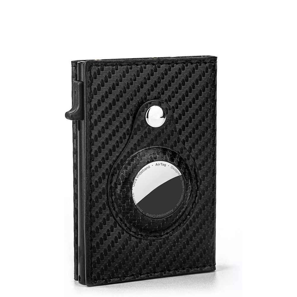 Minimalist Leather Wallet with AirTag Holder